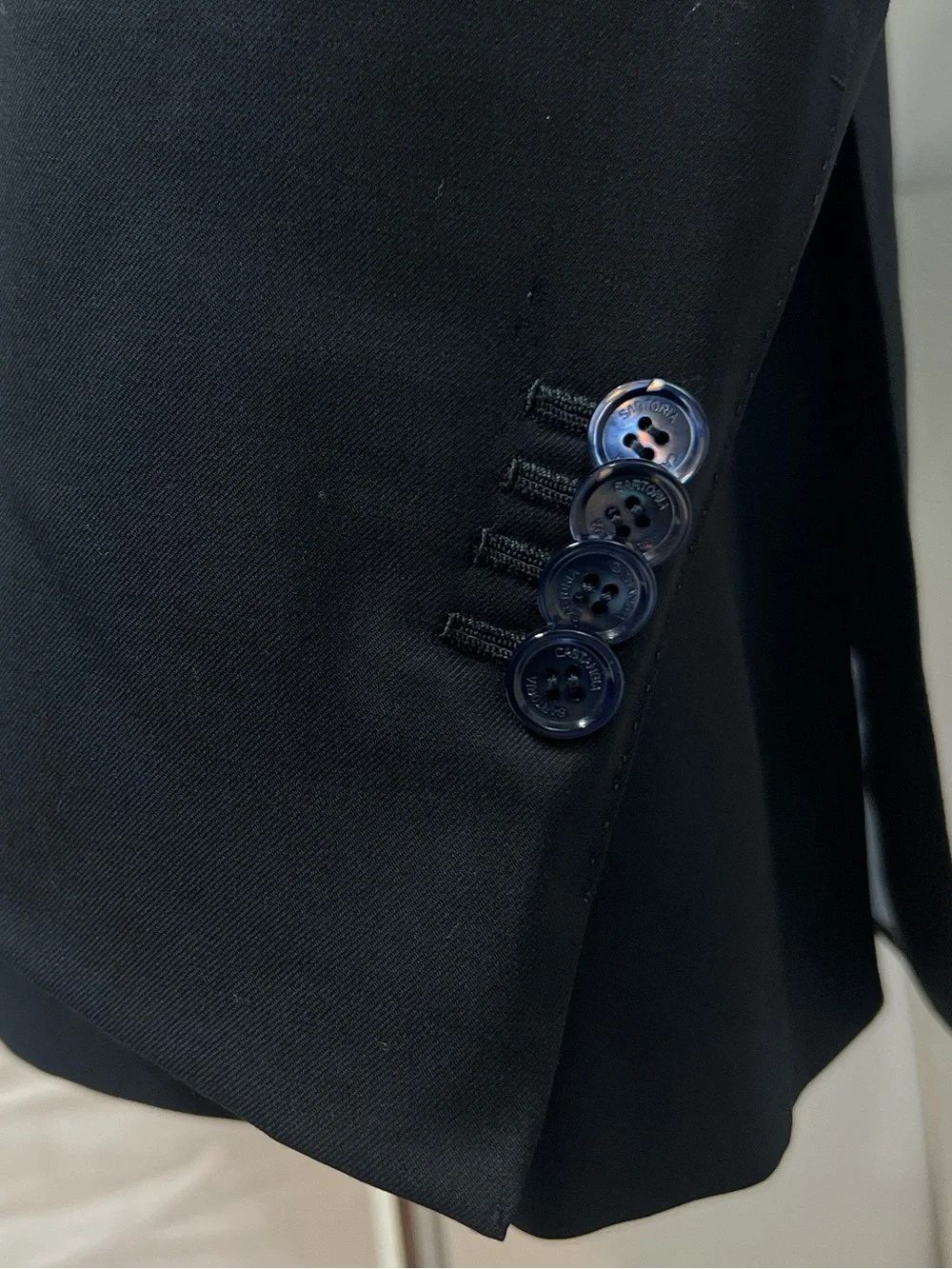 Sartoria Castangia Men's 42L Navy Blue Wool 3-Button Blazer Jacket